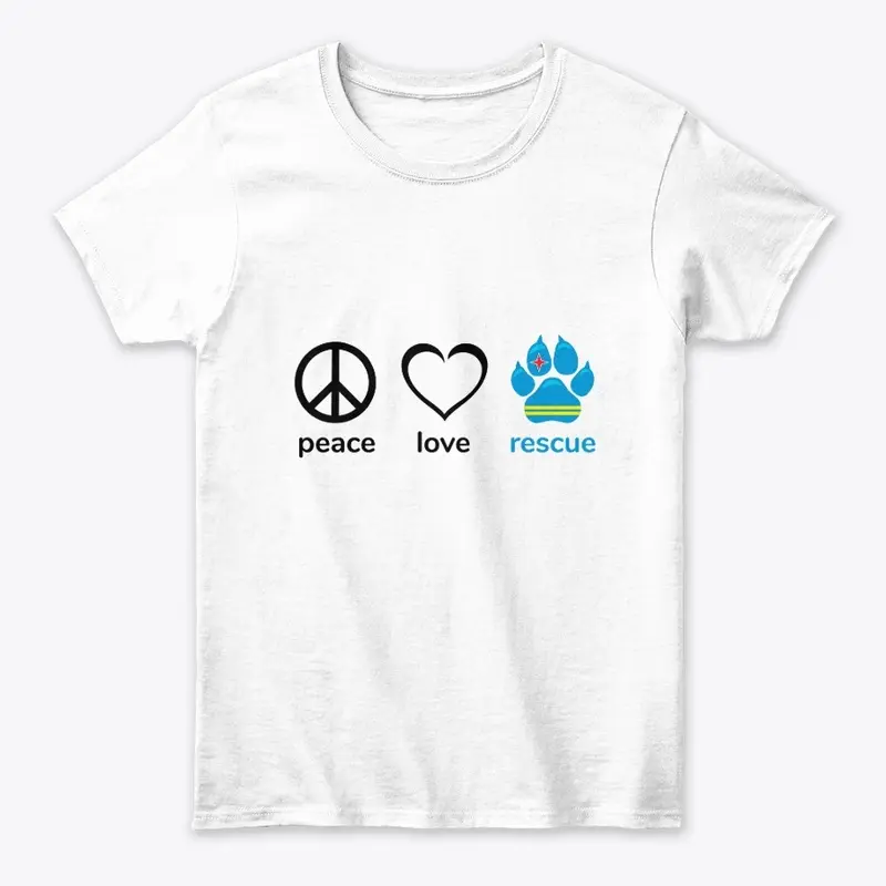 PEACE LOVE RESCUE - PAW Design v1 Black