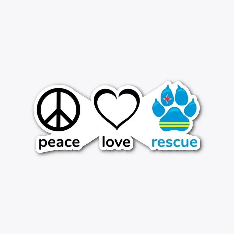 PEACE LOVE RESCUE - PAW Design v1 Black