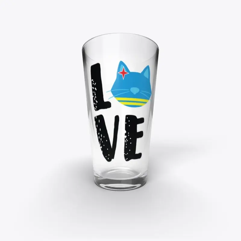 LOVE ARUBA CAT v1 - Pint Glass