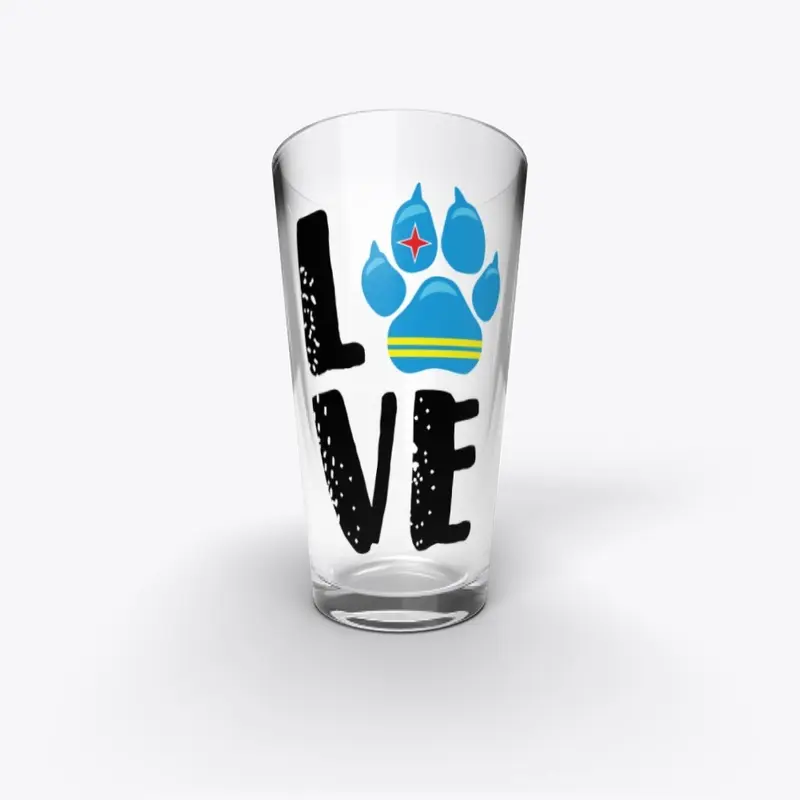 LOVE ARUBA PAW v1 - Pint Glass