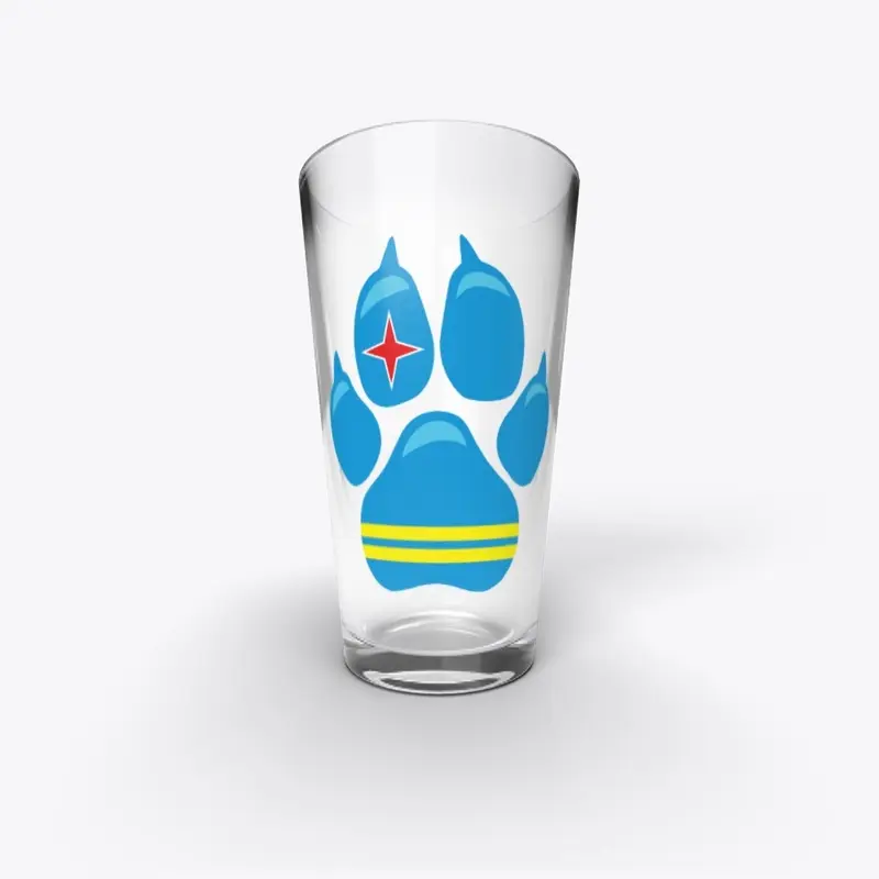 ARUBA FLAG PAW - Pint Glass