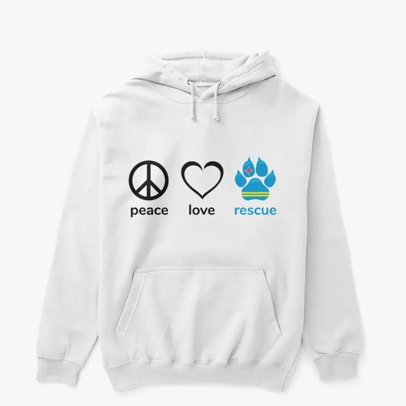 PEACE LOVE RESCUE - PAW Design v1 Black